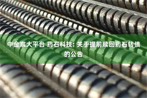 中金宸大平台 药石科技: 关于提前赎回药石转债的公告