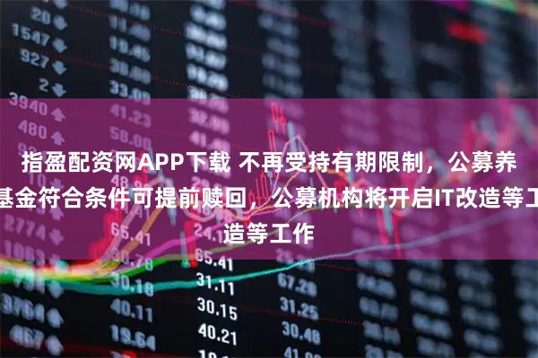 指盈配资网APP下载 不再受持有期限制，公募养老基金符合条件可提前赎回，公募机构将开启IT改造等工作